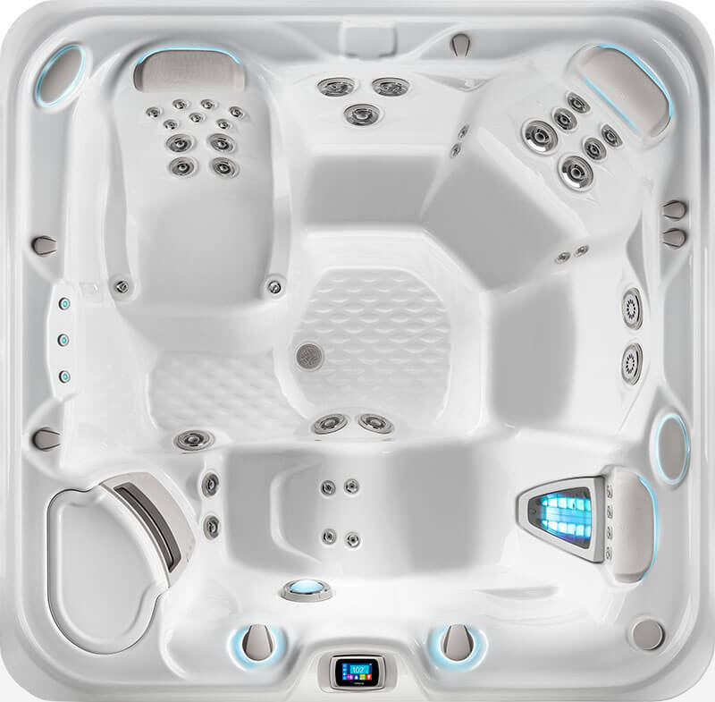 Overhead view of an affordable flagship priced hot tub