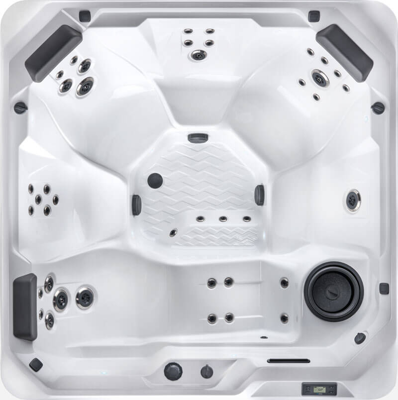 Overhead view of a mid-tier priced hot tub